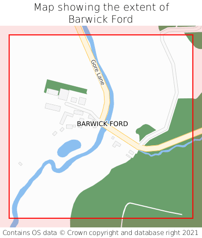 Map showing extent of Barwick Ford as bounding box