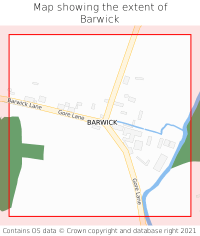 Map showing extent of Barwick as bounding box