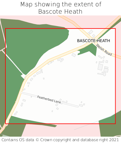 Map showing extent of Bascote Heath as bounding box
