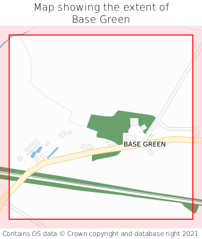 Map showing extent of Base Green as bounding box