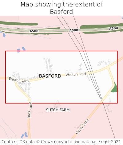 Map showing extent of Basford as bounding box