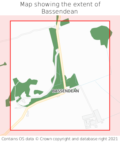 Map showing extent of Bassendean as bounding box