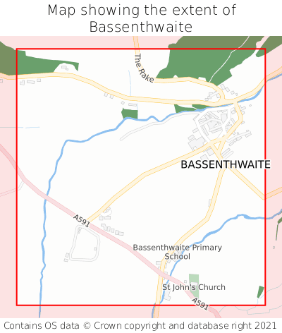 Map showing extent of Bassenthwaite as bounding box