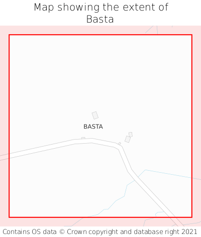 Map showing extent of Basta as bounding box