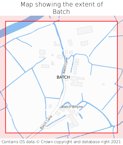Map showing extent of Batch as bounding box
