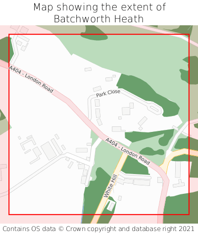 Map showing extent of Batchworth Heath as bounding box