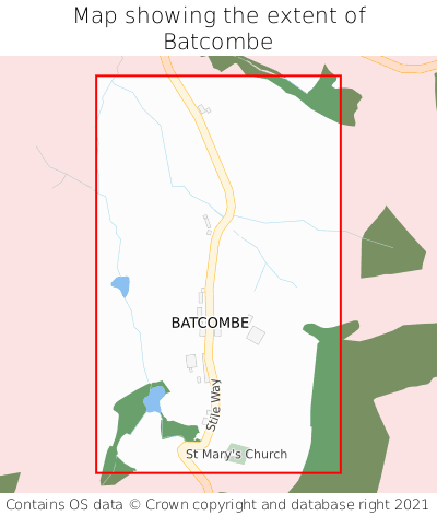 Map showing extent of Batcombe as bounding box