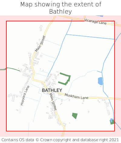 Map showing extent of Bathley as bounding box