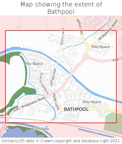 Map showing extent of Bathpool as bounding box