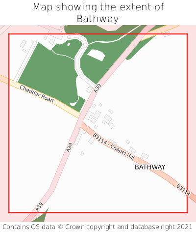 Map showing extent of Bathway as bounding box