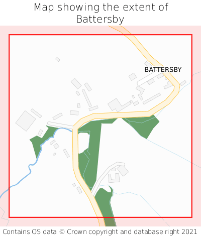 Map showing extent of Battersby as bounding box