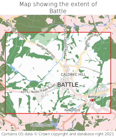 Map showing extent of Battle as bounding box