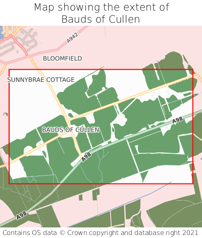 Map showing extent of Bauds of Cullen as bounding box