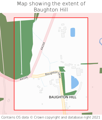 Map showing extent of Baughton Hill as bounding box