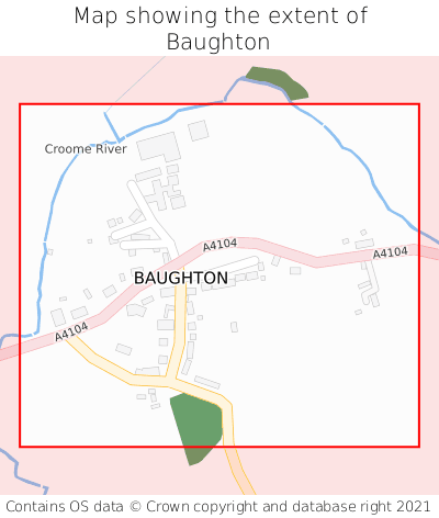 Map showing extent of Baughton as bounding box