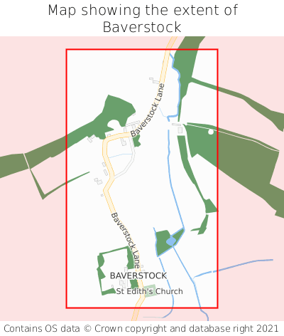 Map showing extent of Baverstock as bounding box