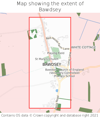 Map showing extent of Bawdsey as bounding box