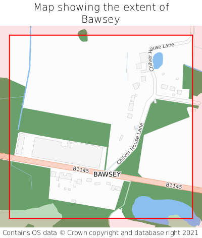 Map showing extent of Bawsey as bounding box