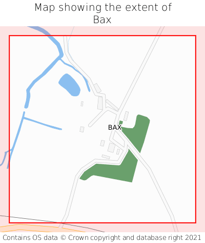 Map showing extent of Bax as bounding box