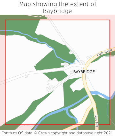 Map showing extent of Baybridge as bounding box