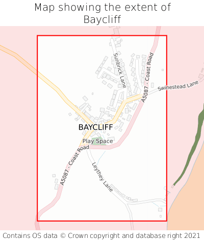 Map showing extent of Baycliff as bounding box