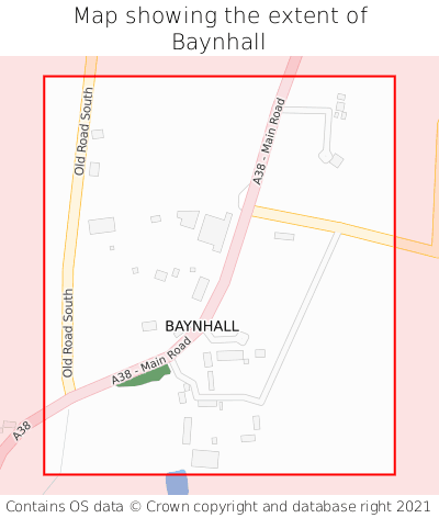Map showing extent of Baynhall as bounding box