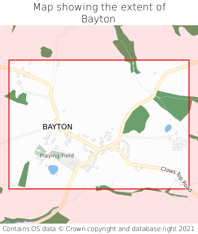 Map showing extent of Bayton as bounding box