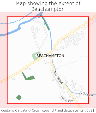 Map showing extent of Beachampton as bounding box