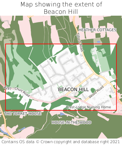 Map showing extent of Beacon Hill as bounding box