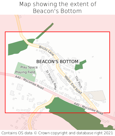 Map showing extent of Beacon's Bottom as bounding box