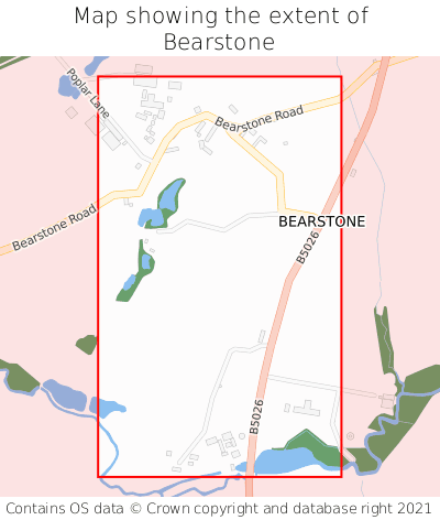 Map showing extent of Bearstone as bounding box