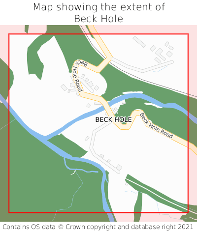 Map showing extent of Beck Hole as bounding box