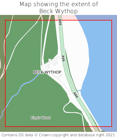 Map showing extent of Beck Wythop as bounding box