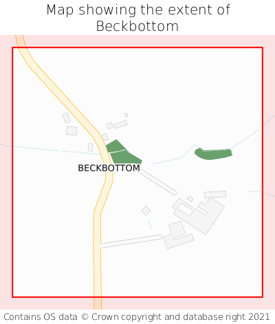 Map showing extent of Beckbottom as bounding box
