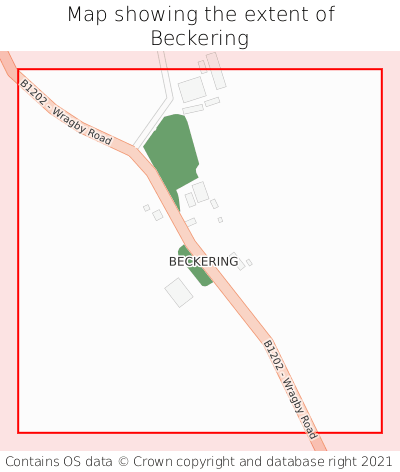 Map showing extent of Beckering as bounding box