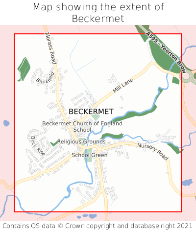 Map showing extent of Beckermet as bounding box
