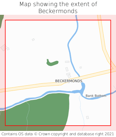 Map showing extent of Beckermonds as bounding box