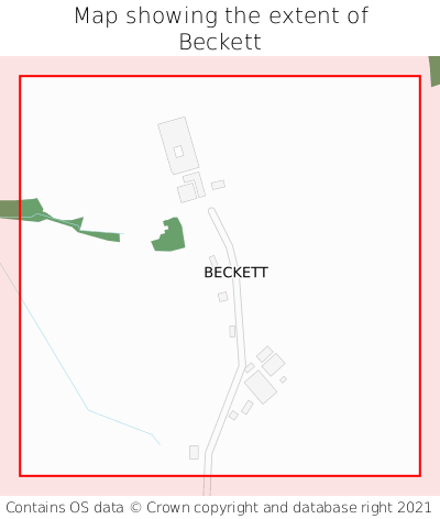 Map showing extent of Beckett as bounding box