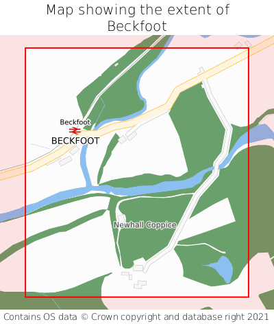 Map showing extent of Beckfoot as bounding box