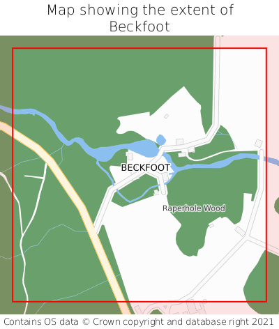 Map showing extent of Beckfoot as bounding box