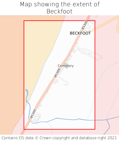 Map showing extent of Beckfoot as bounding box