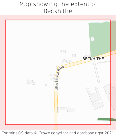 Map showing extent of Beckhithe as bounding box