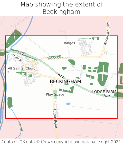 Map showing extent of Beckingham as bounding box