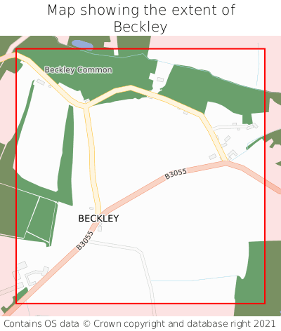 Map showing extent of Beckley as bounding box