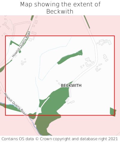 Map showing extent of Beckwith as bounding box