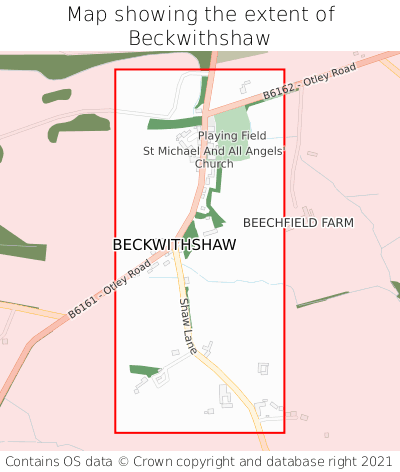 Map showing extent of Beckwithshaw as bounding box