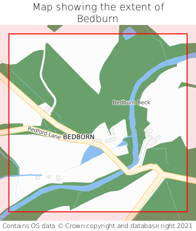 Map showing extent of Bedburn as bounding box