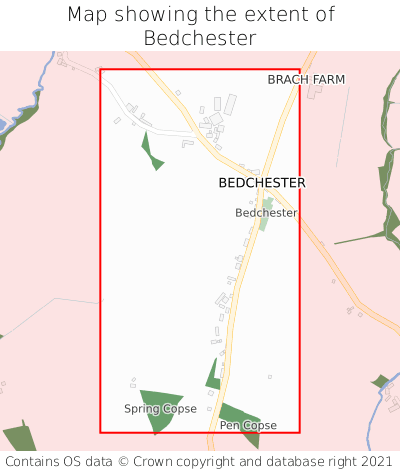 Map showing extent of Bedchester as bounding box