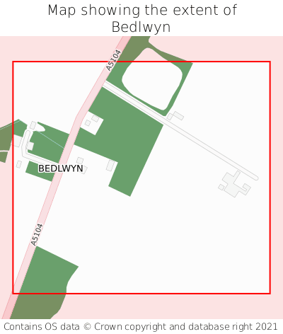 Map showing extent of Bedlwyn as bounding box