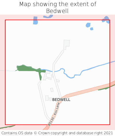 Map showing extent of Bedwell as bounding box